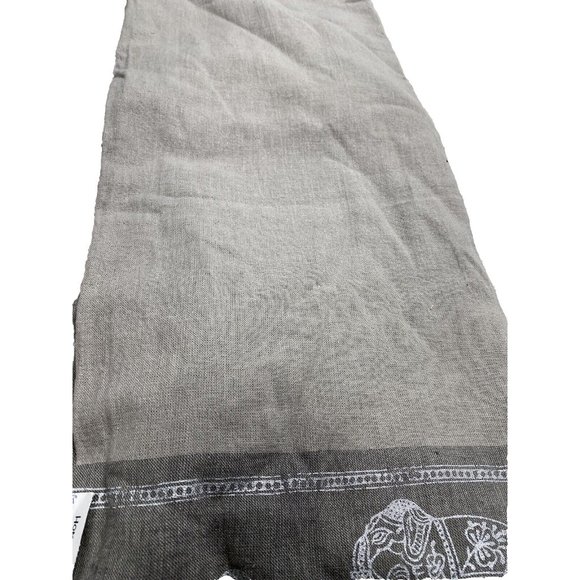 Elephant Table Cloth Grey Fringe 50”x 60” Size Home Decor - Picture 6 of 8